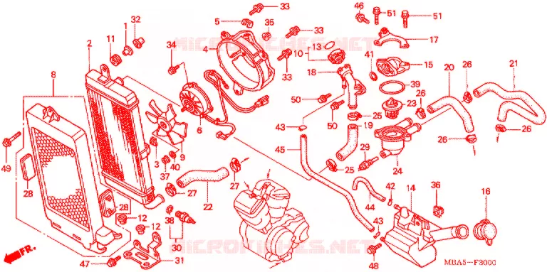 RADIATEUR Honda MOTO 750 SHADOW 2003  VT750CDA3