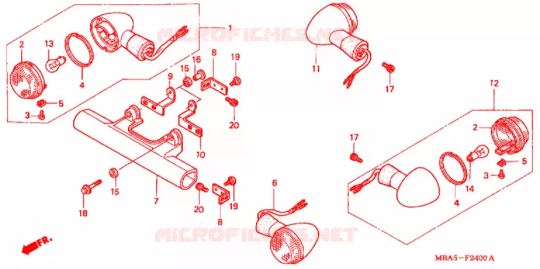 CLIGNOTANT Honda MOTO 750 SHADOW 2002  VT750CDB2