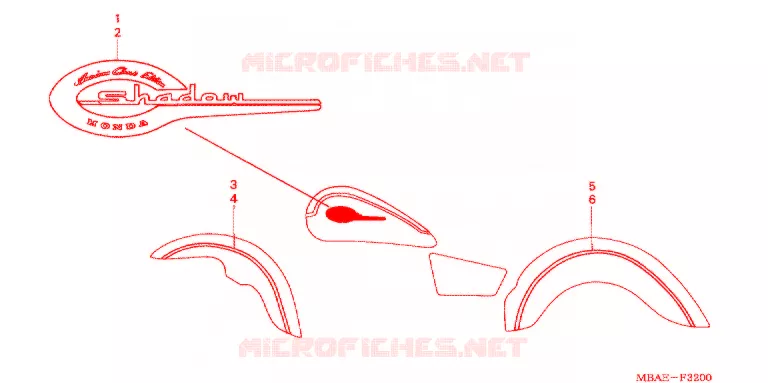 AUTOCOLLANTS (VT750CDA/CDB/CDC) Honda MOTO 750 SHADOW 2002  VT750CDC2
