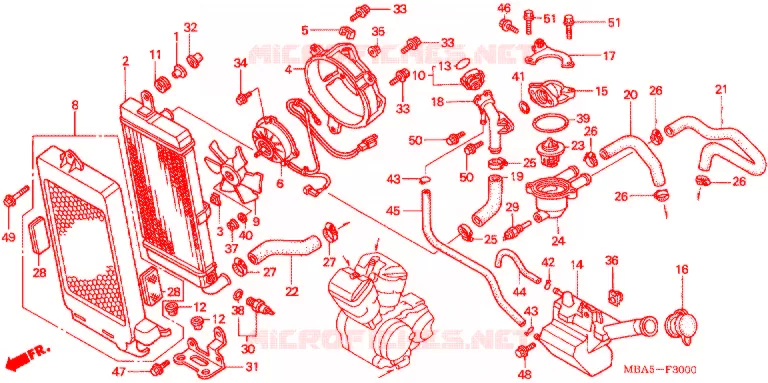 RADIATEUR Honda MOTO 750 SHADOW 2002  VT750CDD2