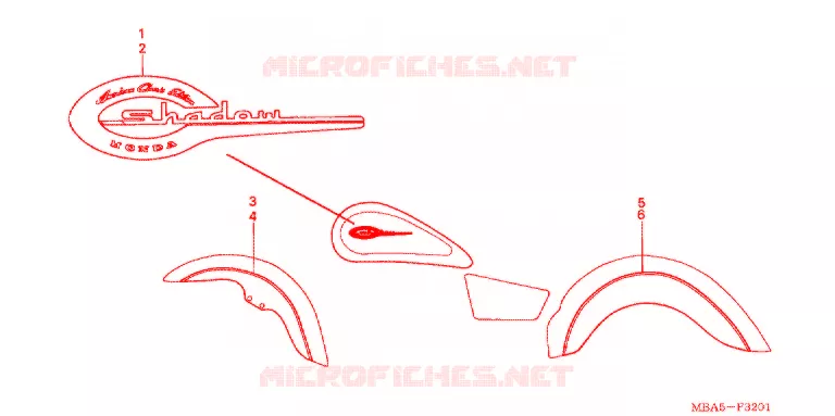 AUTOCOLLANTS (VT750CDD) Honda MOTO 750 SHADOW 2003  VT750CDD3