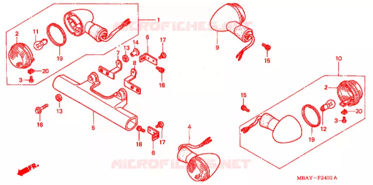 CLIGNOTANT Honda MOTO 750 SHADOW 2000  VT750CDY