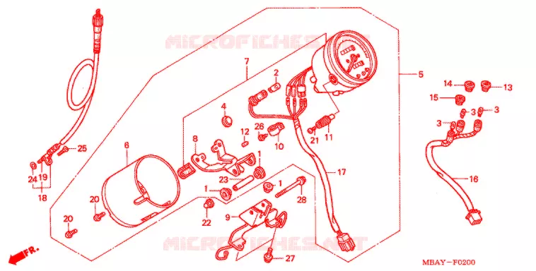 COMPTEUR (1) Honda MOTO 750 SHADOW 2000  VT750CDY