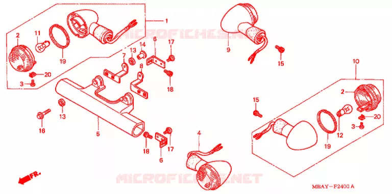 CLIGNOTANT Honda MOTO 750 SHADOW 2000  VT750CDY