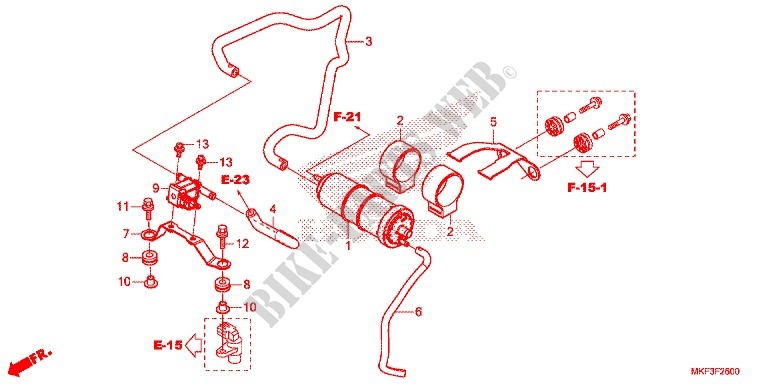 SYSTÈME DE RECYCLAGE DES GAZ (1) pour Honda CBR 1000 ABS RED de 2017