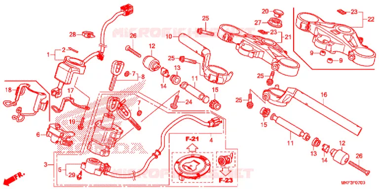 GUIDON - TE DE FOURCHE Honda MOTO 1000 CBR 2017  CBR1000RAH
