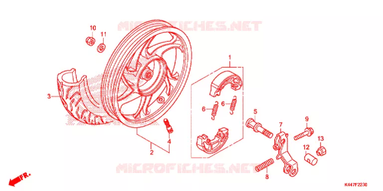 ROUE ARRIERE Honda SCOOTER 110 VISION 2017  NSC110MPDH