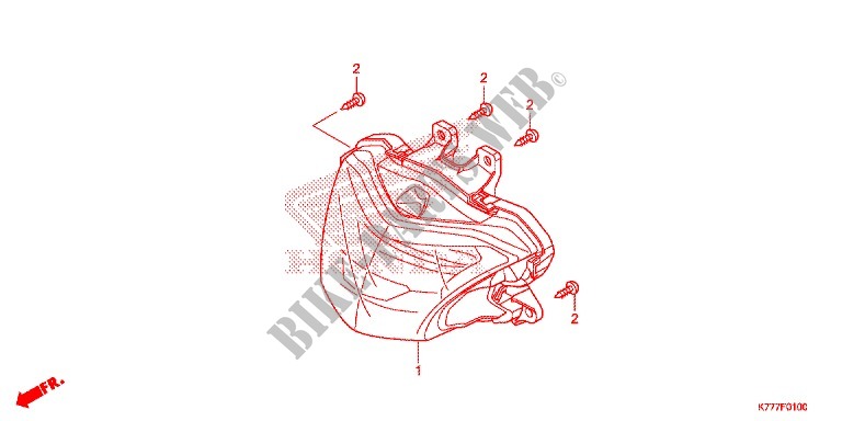 PHARE pour Honda SH 125 ABS D TOP BOX de 2018