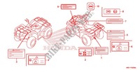 ETIQUETTE DE PRECAUTIONS pour Honda FOURTRAX 420 RANCHER 4X4 ES RED de 2017