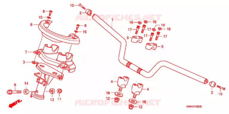 GUIDON - CARENAGE Honda SCOOTER 125 PCX 2011  WW125EX2A