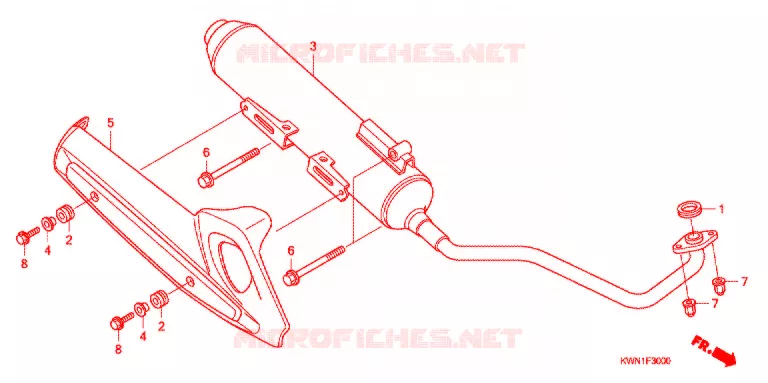 SILENCIEUX D'ECHAPPEMENT Honda SCOOTER 125 PCX 2013  WW125EX2D