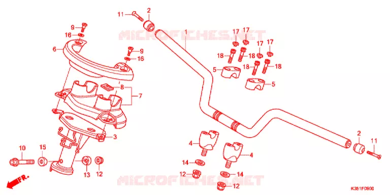 GUIDON - CARENAGE Honda ATV 500 FOURTRAX 2017  TRX500FM6H
