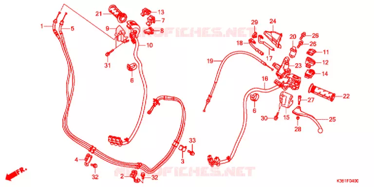 LEVIER DE GUIDON - CABLE - COMMODO Honda SCOOTER 125 PCX 2018  WW125J