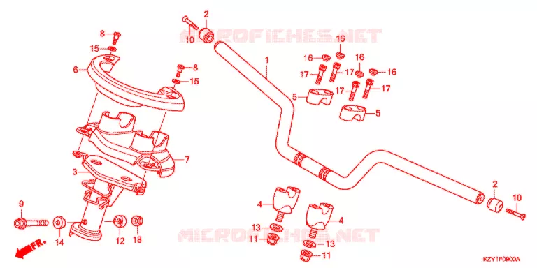 GUIDON - CARENAGE Honda SCOOTER 150 PCX 2012  WW150C