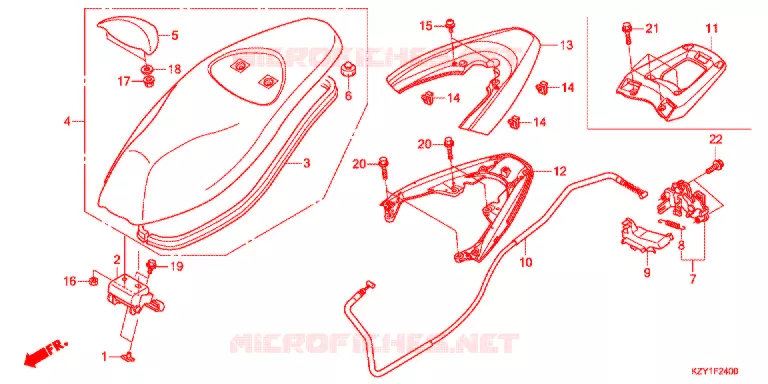 SELLE - POIGNEE ARRIERE Honda SCOOTER 150 PCX 2013  WW150D