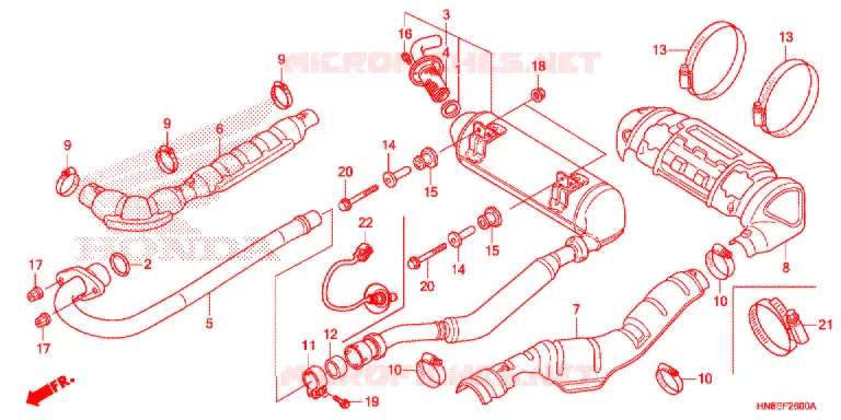 SILENCIEUX D'ECHAPPEMENT Honda ATV 680 FOURTRAX 2017  TRX680FAH