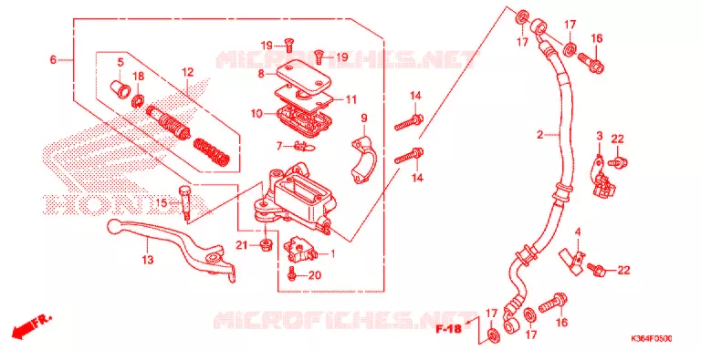 MAITRE CYLINDRE DE FREIN AVANT Honda SCOOTER 150 PCX 2015  WW150F