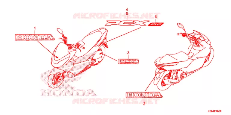 AUTOCOLLANTS Honda SCOOTER 150 PCX 2016  WW150G