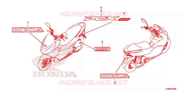 AUTOCOLLANTS Honda SCOOTER 150 PCX 2017  WW150H