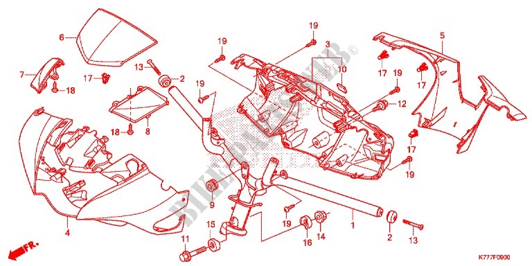 GUIDON   CARENAGE pour Honda SH 150 ABS D SPECIAL de 2018