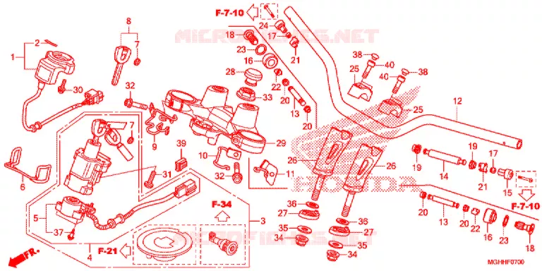 GUIDON - TE DE FOURCHE Honda MOTO 1200 CROSSTOURER 2017  VFR1200XDH