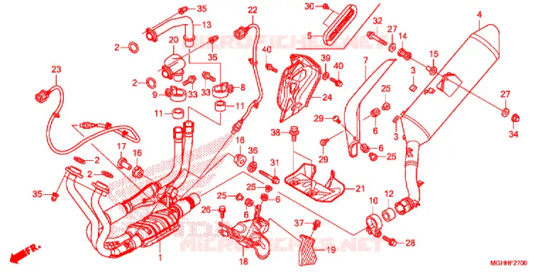SILENCIEUX D'ECHAPPEMENT Honda MOTO 1200 CROSSTOURER 2017  VFR1200XDH