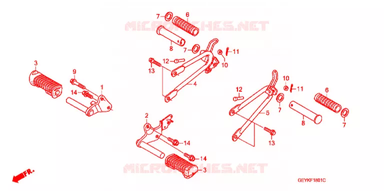 REPOSE PIED (XZ100) Honda MOTO 100 APE 2009  XZ1009