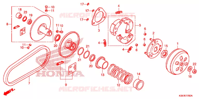 EMBRAYAGE Honda SCOOTER 125 PCX 2017  WW125EX2H
