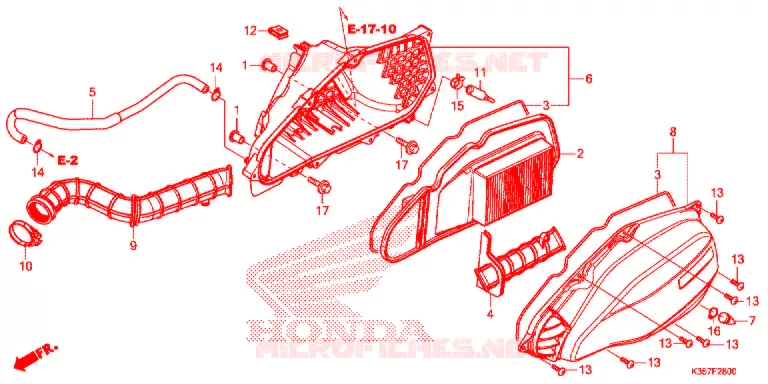 FILTRE A AIR Honda SCOOTER 125 PCX 2017  WW125EX2H