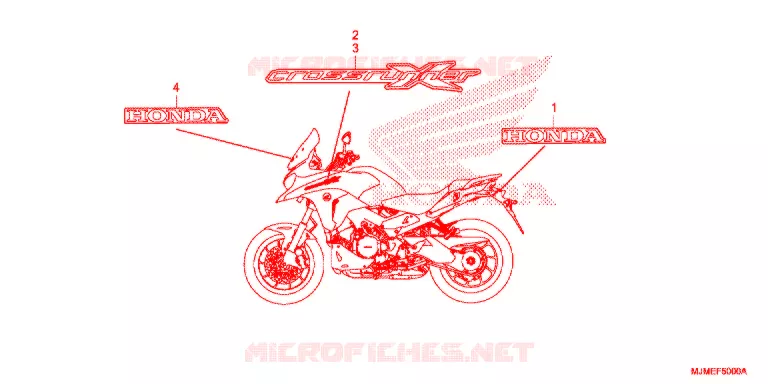 AUTOCOLLANTS Honda MOTO 800 CROSSRUNNER 2017  VFR800XH