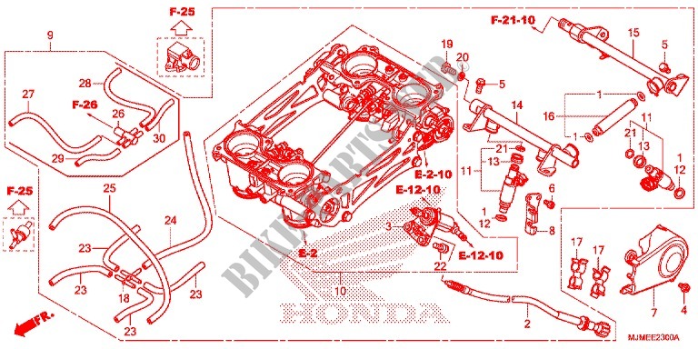 CORPS DE PAPILLON pour Honda CROSSRUNNER 800 de 2017
