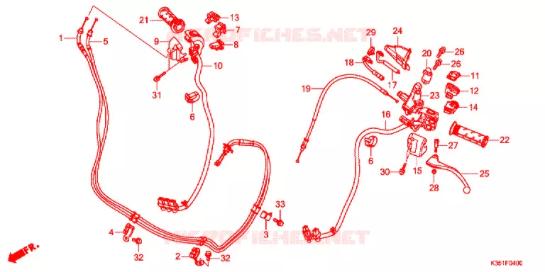 LEVIER DE GUIDON - CABLE - COMMODO Honda SCOOTER 125 PCX 2016  WW125G