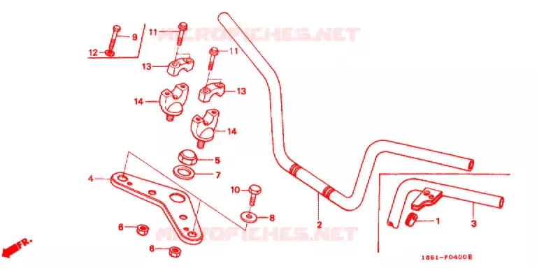 GUIDON - TE DE FOURCHE (GORILLA) Honda MOTO 50 MONKEY 1981  Z50JB_I_M