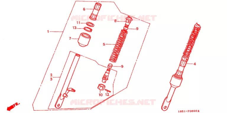 AMORTISSEUR AVANT Honda MOTO 50 MONKEY 1982  Z50JC_IV_M