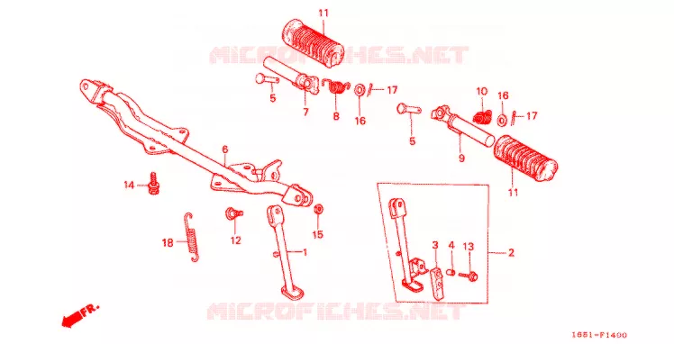 REPOSE PIED Honda MOTO 50 MONKEY 1984  Z50JE_IV_M