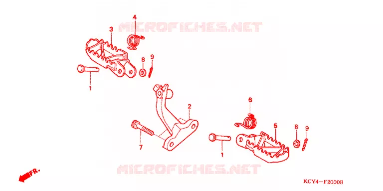 REPOSE PIED Honda MOTO 400 XR 1996  XR400RT