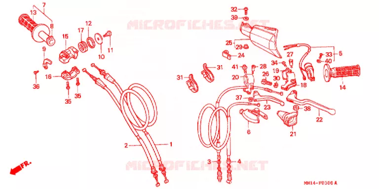 COMMODOS - POIGNEES Honda MOTO 600 XR 1996  XR600RT