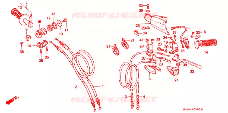COMMODOS - POIGNEES Honda MOTO 600 XR 2000  XR600RY