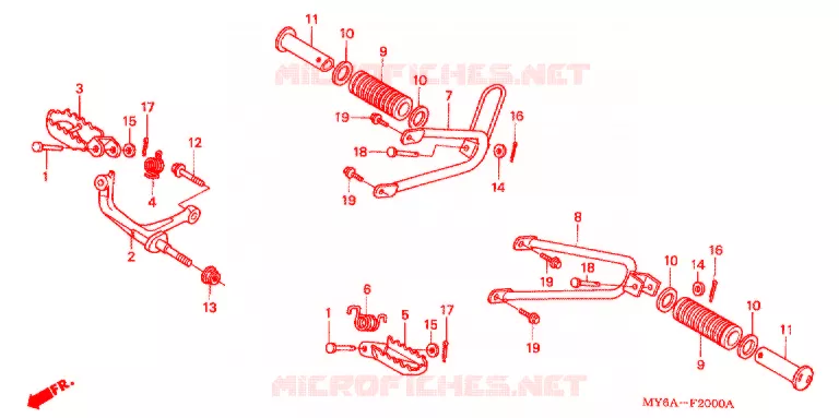 REPOSE PIED Honda MOTO 650 XR 2008  XR650L8