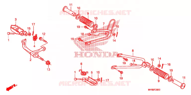 REPOSE PIED Honda MOTO 650 XR 2011  XR650L9
