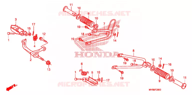 REPOSE PIED Honda MOTO 650 XR 2013  XR650LD