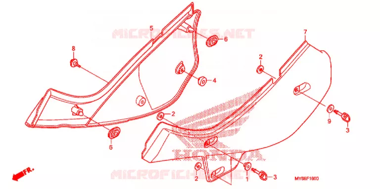 COUVERCLES LATERAUX Honda MOTO 650 XR 2014  XR650LE