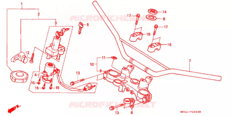 GUIDON Honda MOTO 650 XR 1993  XR650LP