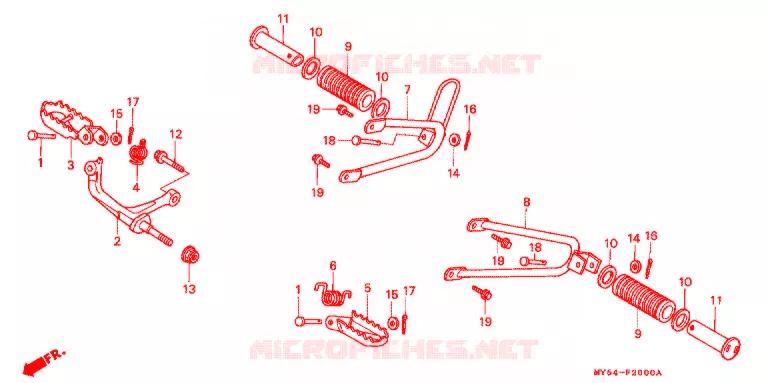 REPOSE PIED Honda MOTO 650 XR 1993  XR650LP