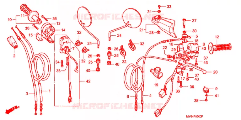 COMMODOS - POIGNEES Honda MOTO 650 XR 1994  XR650LR