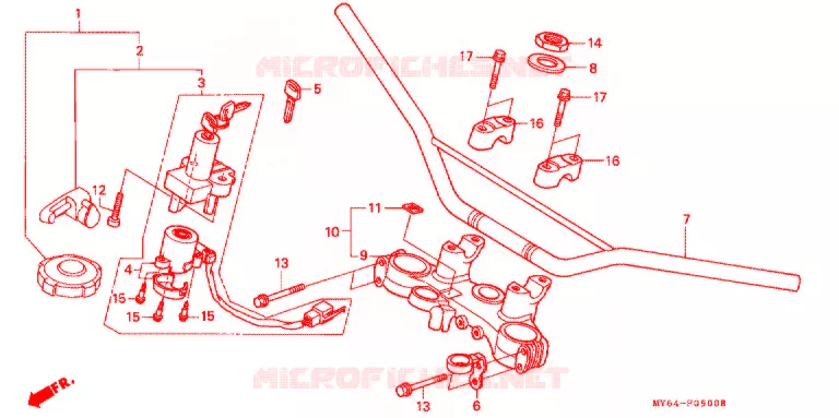 GUIDON Honda MOTO 650 XR 1994  XR650LR