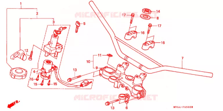 GUIDON Honda MOTO 650 XR 1998  XR650LW