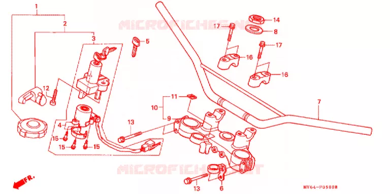 GUIDON Honda MOTO 650 XR 1998  XR650LW