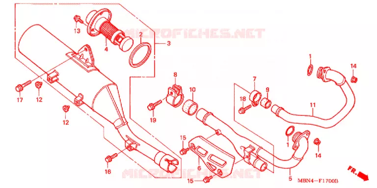 SILENCIEUX D'ECHAPPEMENT Honda MOTO 650 XR 2000  XR650RY