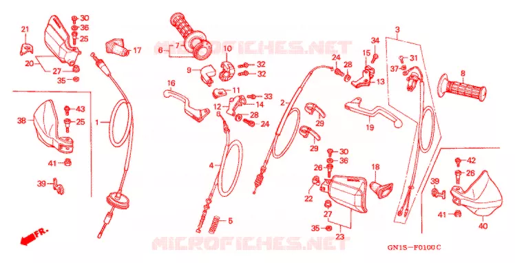 LEVIER DE GUIDON - CABLE Honda MOTO 80 XR 2002  XR80R2